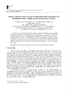Effect of relative velocity between rough surfaces: hydrodynamic lubrication of rotary lip seal