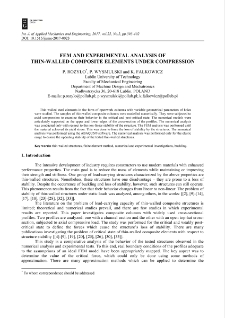 FEM and experimental analysis of thin-walled composite elements under compression