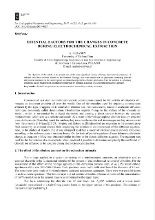 Essential factors for the changes in concrete during electrochemical extraction