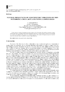 Natural frequencies of axisymmetric vibrations of thin hyperbolic circular plates with clamped edges