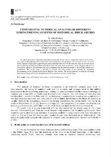 Comparative numerical analysis of different strengthening systems of historical brick arches