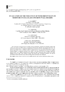 Evaluation of the influence of wind-driven rain on moisture in cellular concrete wall boards