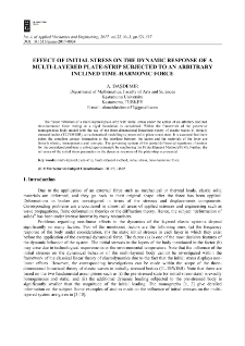 Effect of initial stress on the dynamic response of a multi-layered plate-strip subjected to an arbitrary inclined time-harmonic force