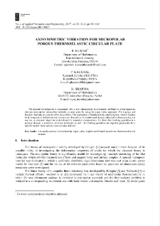 Axisymmetric vibration for micropolar porous thermoelastic circular plate