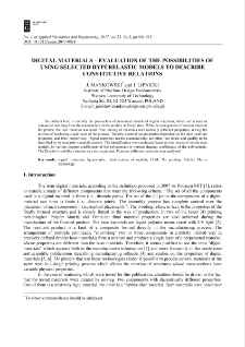 Digital materials - evaluation of the possibilities of using selected hyperelastic models to describe constitutive relations