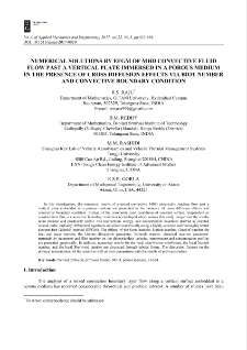 Numerical solutions by EFGM of MHD convective fluid flow past a vertical plate immersed in a porous medium in the presence of cross diffusion effects via biot number and convective boundary condition