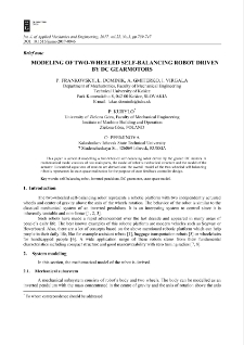 Modeling of two-wheeled self-balancing robot driven by DC gearmotors