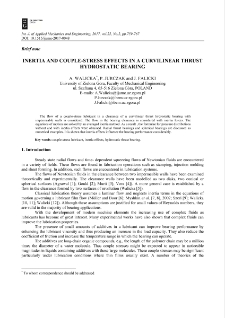 Inertia and couple-stress effects in a curvilinear thrust hydrostatic bearing