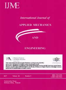 International Journal of Applied Mechanics and Engineering (IJAME), volume 22, number 4 (2017) - spis treści