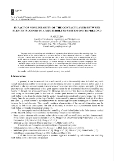 Impact of nonlinearity of the contact layer between elements joined in a multi-bolted system on its preload