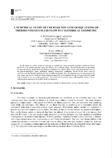 A numerical study of coupled non-linear equations of thermo-viscous fluid flow in cylindrical geometry