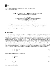 Simple flows of pseudoplastic fluids based on dehaven model