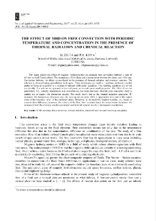 The effect of MHD on free convection with periodic temperature and concentration in the presence of thermal radiation and chemical reaction