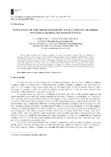 Influence of the mesh geometry evolution on gearbox dynamics during its maintenance