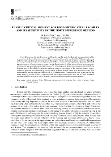Elastic critical moment for bisymmetric steel profiles and its sensitivity by the finite difference method