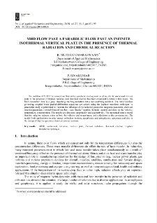 MHD flow past a parabolic flow past an infinite isothermal vertical plate in the presence of thermal radiation and chemical reaction