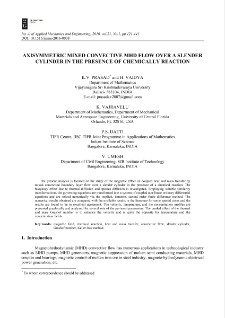 Axisymmetric mixed convective MHD flow over a slender cylinder in the presence of chemically reaction