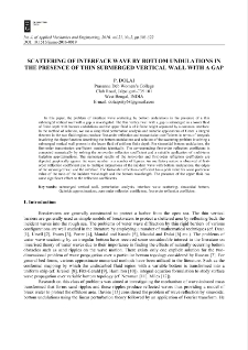 Scattering of interface wave by bottom undulations in the presence of thin submerged vertical wall with a gap