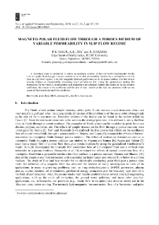 Magneto-polar fluid flow through a porous medium of variable permeability in slip flow regime