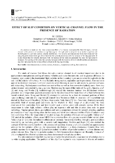 Effect of slip condition on vertical channel flow in the presence of radiation