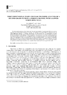 Three dimensional flow and mass transfer analysis of a second grade fluid in a porous channel with a lower stretching wall