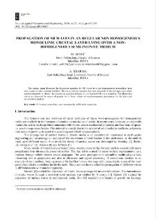 Propagation of SH waves in an regular non homogeneous monoclinic crustal layer lying over a non- homogeneous semi-infinite medium