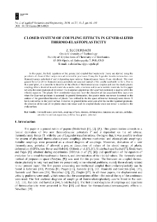 Closed system of couplings in generalized thermo-elastoplasticity