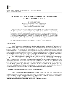 From the history of conferences on the machine and mechanism science