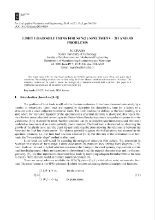 Limit load solutions for sen(t) specimens - 2d and 3d problems