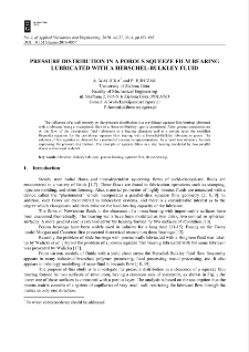 Pressure distribution in a porous squeeze film bearing lubricated with a Herschel-Bulkley fluid