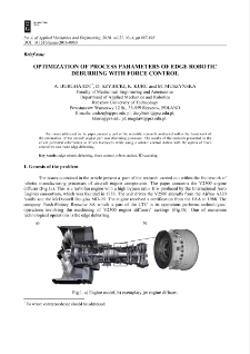 Optimization of process parameters of edge robotic deburring with force control
