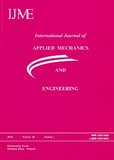 International Journal of Applied Mechanics and Engineering (IJAME), volume 20, number 1 (2015) - Contents
