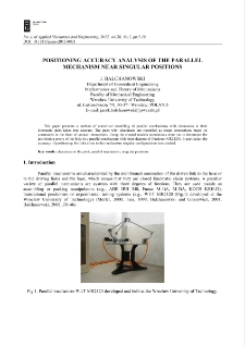 Positioning accuracy analysis of the parallel mechanism near singular positions