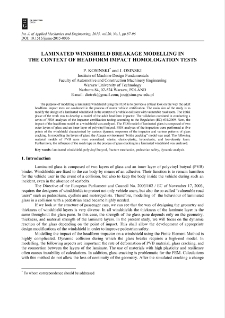 Laminated windshield breakage modelling in the context of headform impact homologation tests