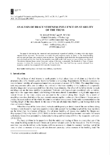 Analysis of brace stiffness influence on stability of the truss