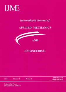 International Journal of Applied Mechanics and Engineering (IJAME), volume 20, number 2 (2015) - Contents