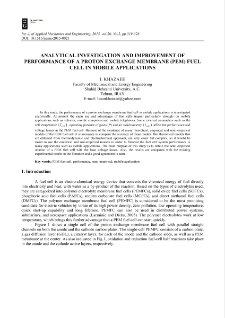 Analytical investigation and improvement of performance of a proton exchange membrane (PEM) fuel cell in mobile applications