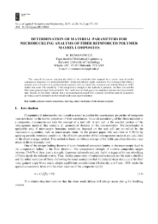 Determination of material parameters for microbuckling analysis of fiber reinforced polymer matrix composites