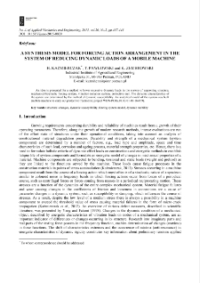 A synthesis model for forcing action arrangement in the system of reducing dynamic loads of a mobile machine