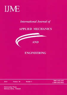 International Journal of Applied Mechanics and Engineering (IJAME), volume 20, number 3 (2015) - Contents