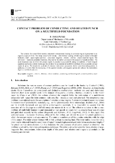 Contact problem of conducting and heated punch on a multifield foundation
