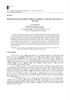 Modelling of random vertical irregularities of railway tracks