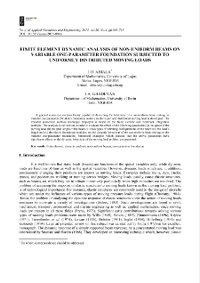 Finite element dynamic analysis of non-uniform beams on variable one-parameter foundation subjected to uniformly distributed moving loads