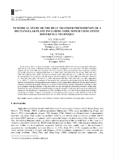 Numerical study of the heat transfer phenomenon of a rectangular plate including void, notch using finite difference technique