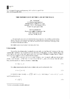 The importance of the law of the wall