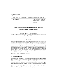 Analysis of tunnel ventilation during tunnelling - a case study