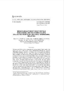 Bioaccumulation of heavy metals in mackerel and red hybrid tilapia collected from Kijal and Paka, Terengganu, Malaysia