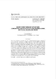 Short-term forecast of oxygen concentration in nitrification chamber using artificial neural network