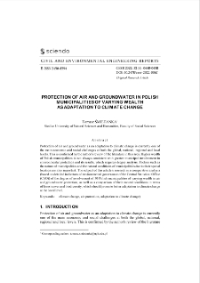 Protection of air and groundwater in Polish municipalities of varying wealth as adaptation to climate change