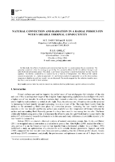 Natural convection and radiation in a radial porous fin with variable thermal conductivity